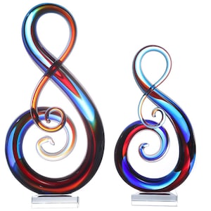Hand Blown Treble Sommerso Art Glass Sculpture 11-14 inch tall