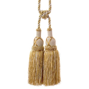 Handmade Ivory and Gold Tassel Tieback 9 inch tassel