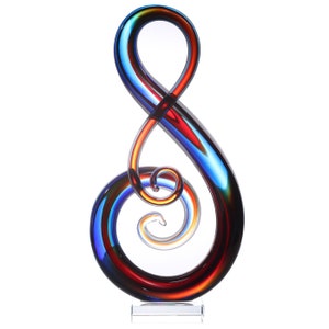 Luxury Lane Hand Blown Treble Sommerso Art Glass Sculpture 11-14 inch tall image 5