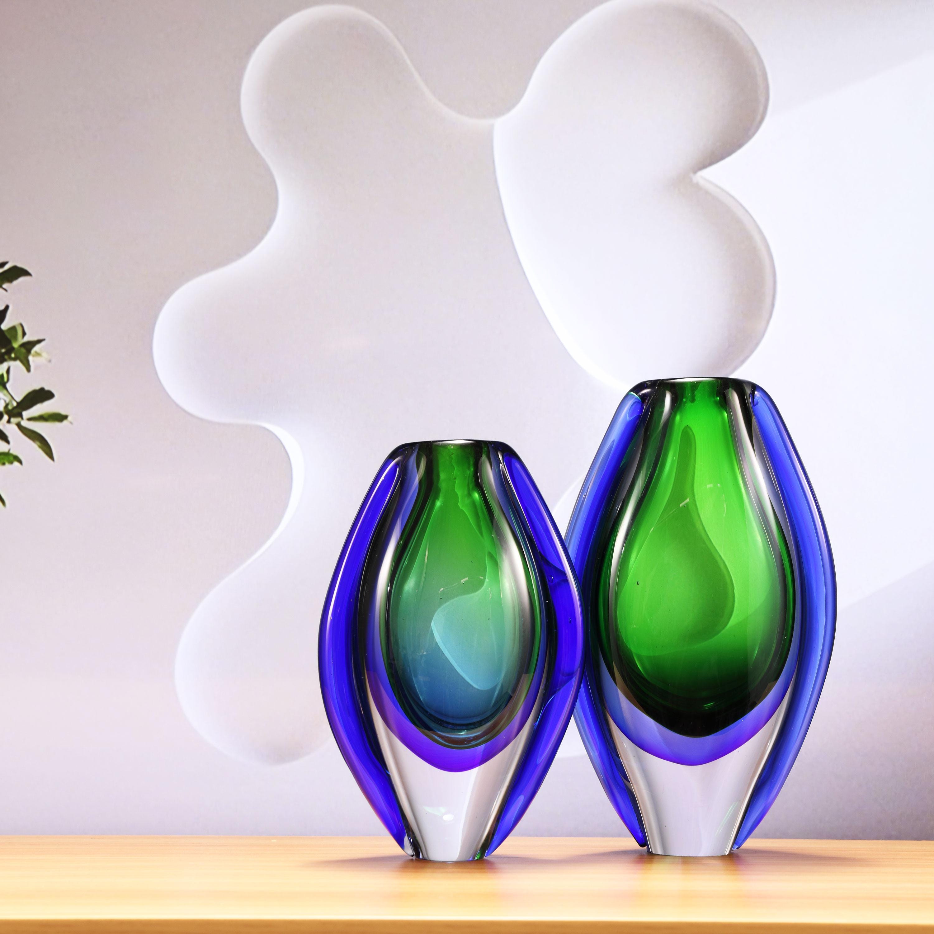 Green Murano Art Glass Vase - Etsy