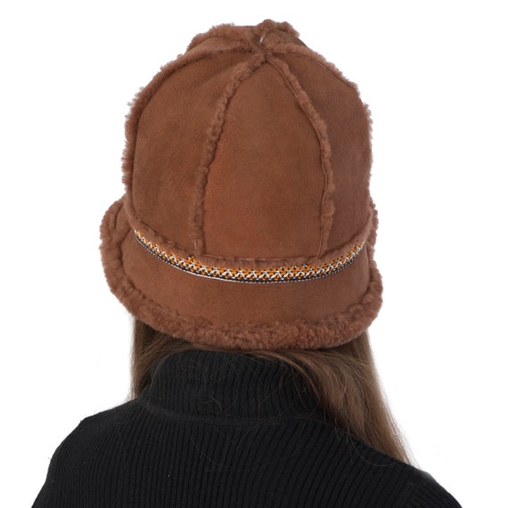 Women Genuine Sheepskin Shearling Bucket Winter Hat - Etsy display picture 3