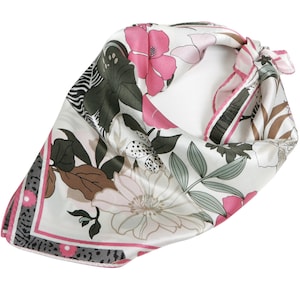 Women Small Silk Square Scarf 21 x 21 inches