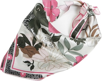 Women Small Silk Square Scarf 21 x 21 inches