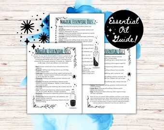 Grimoire Pages, Book of Shadows Pages, Essential Oil Guide, Beginner Witch, Grimoire Journal, Spell Book Pages, Beginner Witchcraft Kit