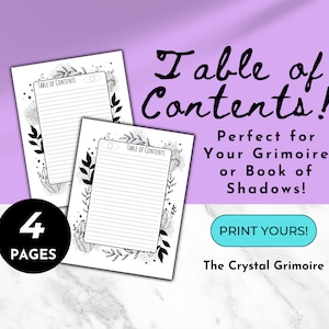 Blank Grimoire, Grimoire Pages, Book of Shadows Pages, Spell Book Pages, Witch Journal, Beginner Witch, Witchcraft Journal, Spell Casting