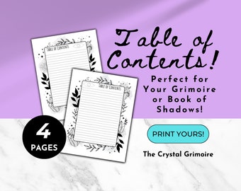 Blank Grimoire, Grimoire Pages, Book of Shadows Pages, Spell Book Pages, Witch Journal, Beginner Witch, Witchcraft Journal, Spell Casting