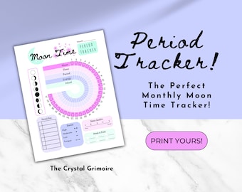 Period Tracker, Grimoire Pages, Period Journal, Period Planner, Printable Period Tracker, Cycle Tracker, Menstruation Tracker