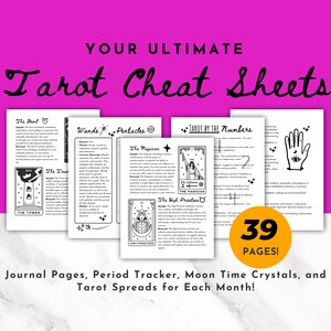 Tarot-Tagebuch, Tarot-Spickzettel, Tarot-Anfänger, Tarot-Studienführer, Hexe für Anfänger, Tarot-Arbeitsbuch, Grimoire-Seiten, Tarot-Planer
