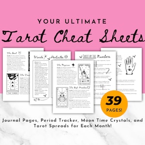 Tarot Buch, Tarot Spickzettel, Anfänger Tarot, Tarot Arbeitsbuch, Anfänger Hexe, Tarot Arbeitsbuch, Grimoire Seiten, Tarot Planer
