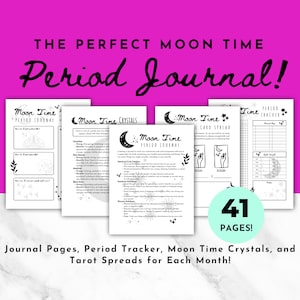Period Tracker, Tarot Journal, Grimoire Pages, Period Journal, Period Planner, Printable Period Tracker, Cycle Tracker, Menstruation Tracker