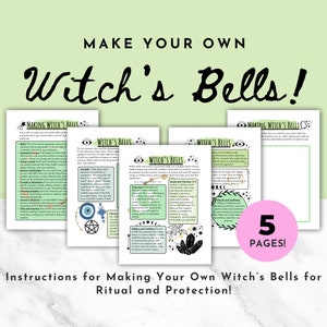 Witch Bells, Grimoire Pages, Spell Book Pages, Book of Shadows Pages, Witches Bells, Blank Grimoire Pages, Witchy House Decor, Spell Work