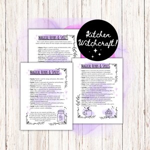 Grimoire Pages, Book of Shadows Pages, Kitchen Witchcraft, Spell Book Pages, Spell Casting, Witchcraft Starter Kit, Beginner Witch