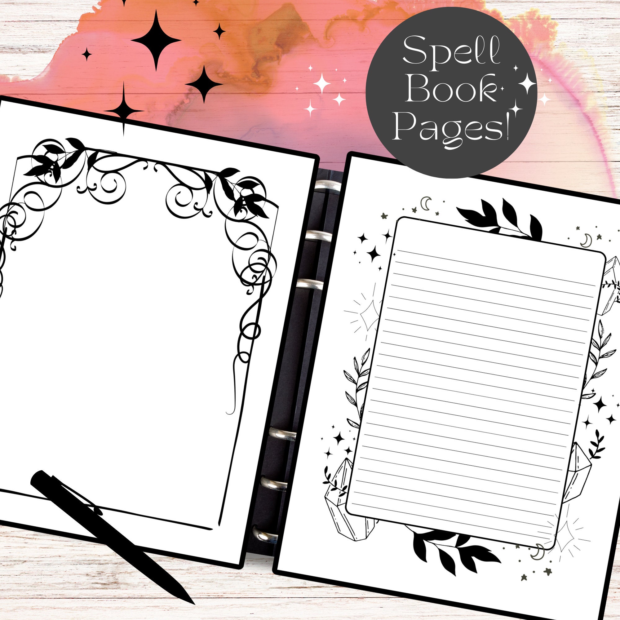 Grimoire Pages Blank Grimoire Book of Shadows Pages Tarot - Etsy