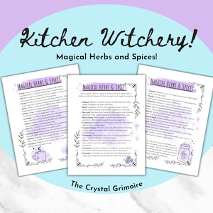 Grimoire Pages, Book of Shadows Pages, Kitchen Witchcraft, Spell Book Pages, Spell Casting, Witchcraft Starter Kit, Beginner Witch