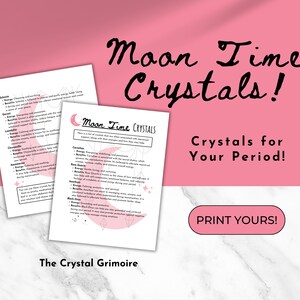 Period Journal, Period Tracker, Grimoire Pages, Crystal Guide, Cycle Tracker, Period Planner, Crystal Cheat Sheet, Crystal Journal