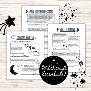 Grimoire Pages, Spell Book Pages, Book of Shadows Pages, Witchcraft Starter Kit, Spell Casting, Grimoire Journal, Blank Grimoire