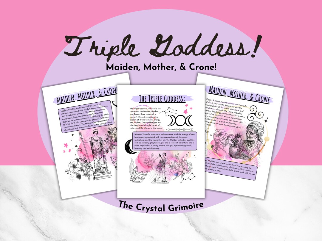 Grimoire Pages, Book of Shadows Pages, Grimoire Journal, Triple Goddess ...
