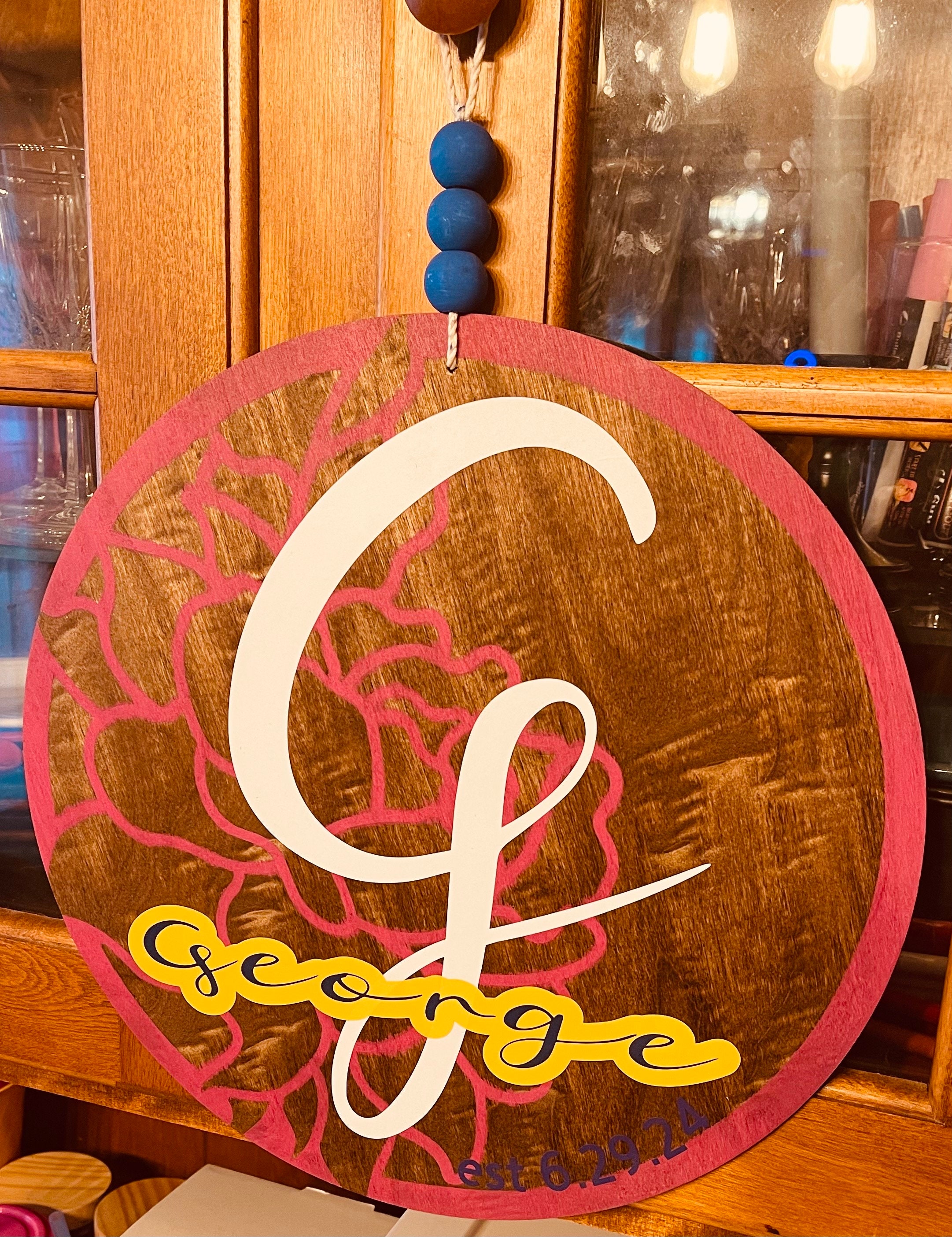 Custom Wooden Circle Round Sign - Etsy