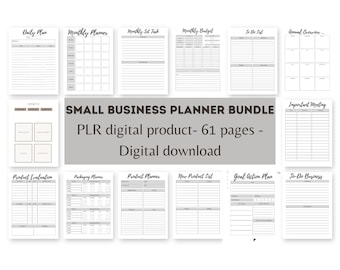 Small Business Digital Planner | PLR Digital Products | Academic Planner & Journal | Workbook Practice | Editable Canva Templates PLR
