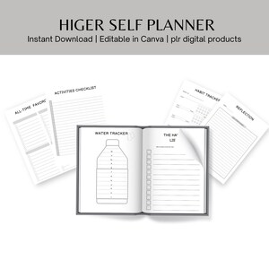 PLR Self-care Digital Journal Printable PDF Canva Template Workbook ...