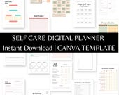 Digital Self-Care Planner | Wellness, Gratitude, Self-Love (Canva Editable)