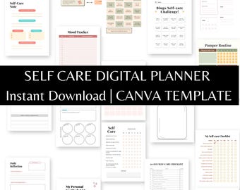 Planificador diario de productividad / Regalo de autocuidado: Diario de amor propio / Planificador digital de descarga instantánea / Hojas de trabajo de salud mental