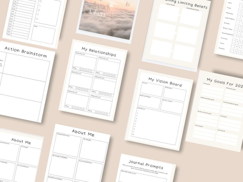 Vision Board Digital Journal Printables: Plr Product, Vision Board ...