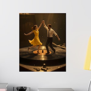 La La Land Inspired Dancing Couple Poster, Vinyl Record Print