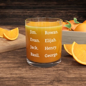 Bourbon Liebhaber rockt Glas | Berühmte Bourbon Namen Bar Glas | Geschenke für Bourbon-Liebhaber | Custom Rocks Glas | Individueller Bourbon Becher