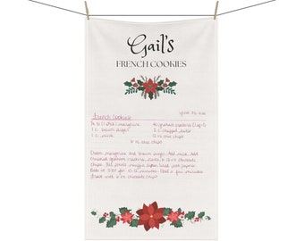 Personalized Family Recipe Kitchen Towel | Custom Floral Tea Towel