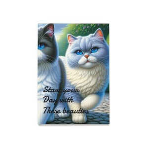 Carnet cartonné chat fantaisiste, carnet de notes chat mignon, cadeau pour les amoureux des chats, journal A5 pour écrire, papeterie sur le thème des chats