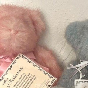 Mary Meyer 'Grandma's Bear' Pink and Blue Lot of 2 Bears Limited Edition COAs