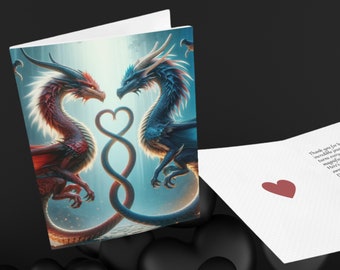 Romantische Draak Valentijnsdag Digitale Download Wenskaart | Liefdesbrief voor 14 februari | Afdrukbare instant romantische kerstkaart
