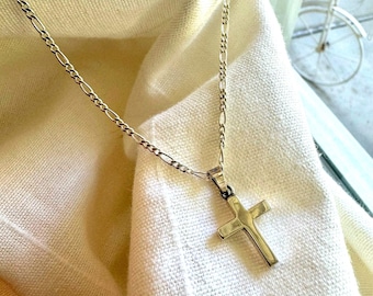 Quadratisches Kreuz 925er Sterlingsilberanhänger - Christlicher Schmuck Geschenk für Jungen