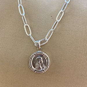 Young Blessed Mother Pendant 925 Sterling Silver – Catholic Jewelry Gift for Mom
