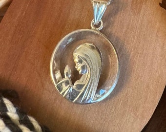 Junge gesegnete Mutter - Anhänger 925 Sterlingsilber-Kristall - Katholische Schmuck Geschenk für Mama