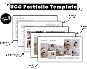UGC Portfolio Template Canva, UGC Landing Page, UGC Website, Creator Portfolio, Content Creator Kit, Media Kit, Canva Portfolio Pitch