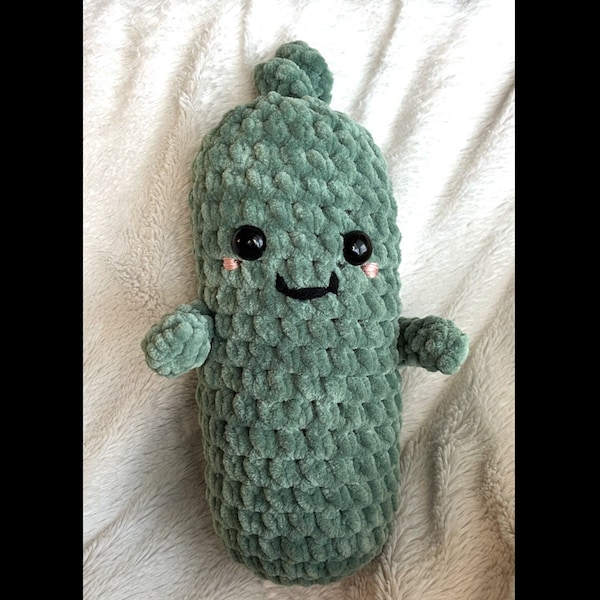 Pickle Plushie | Amigurumi Pickle | Pickle Toy | Emotional Support Pickle | Pickle Stuffie | Handmade Toys | Handmade Gifts | Plush Toy |