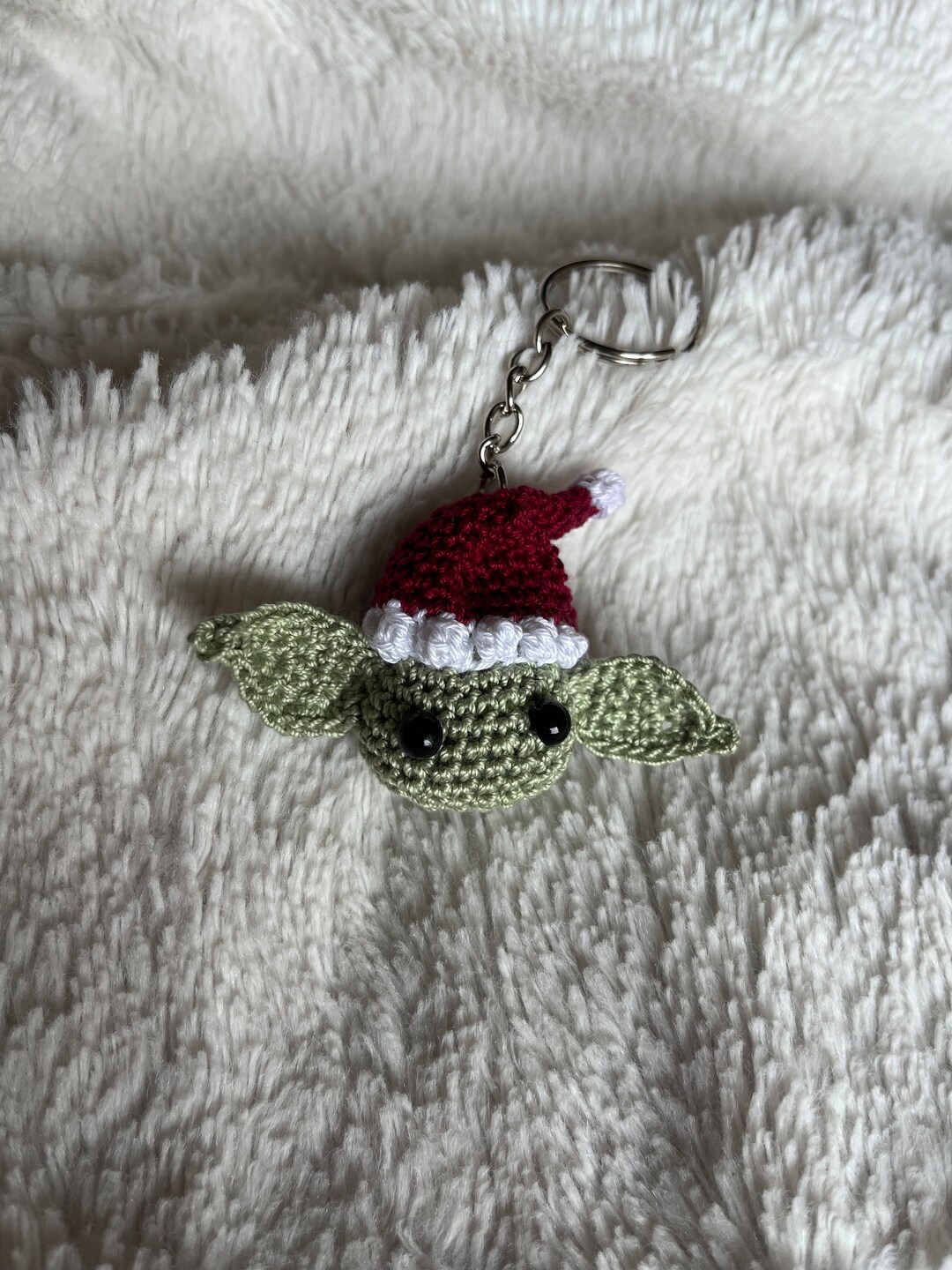 Christmas Baby Yoda Keychain Star Wars Keychain Cute Baby Etsy