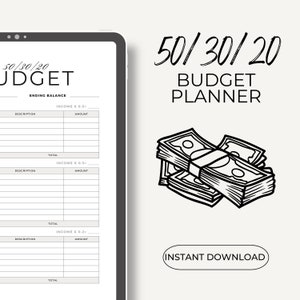 50/30/20 Budget Planner Digital Download - Take Control of Your Finances with Ease!