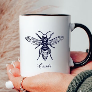 Personalized honey bee mug bee gift honeybee lover mug for beekeeper gift honey bee mug beekeeping gift bumblebee mug farmhouse bee decor