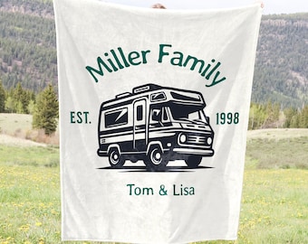 Manta personalizada para autocaravana: viaje familiar por carretera, regalo para autocaravana
