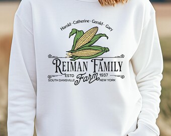 Personalized Corn Family Farm Sweatshirt: Custom Harvest Crewneck