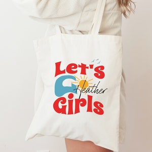 Sac fourre-tout personnalisé pour fille Let's go, cadeau de voyage pour fille, cadeau de fête pour fille, cadeau d'anniversaire pour adolescente, sac fourre-tout pour demoiselle d'honneur