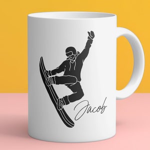 Personalized Snowboarding mug snowboarder gift snowboarding boy snowboard gift winter sport snowboard mug snowboarding club gift snowboarder