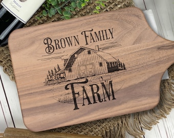 Custom barn cutting board farm gift farm kitchen gift barn family farm cutting board barn gift  farmhouse decor housewarming gift farm decor