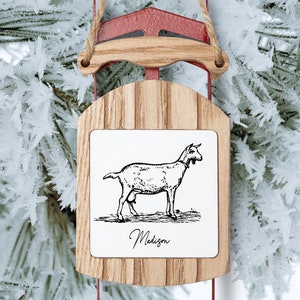 Benutzerdefinierte Ziege Schlitten Ornament Bauernhof Ziege Ornament Weihnachtsgeschenk für Großeltern Greatest Of All Time Ornament Ziege Liebhaber Geschenk Ziege Dekor Bauernhof