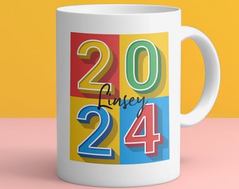 Taza personalizada de graduación de 2024, regalo para mamá de último año