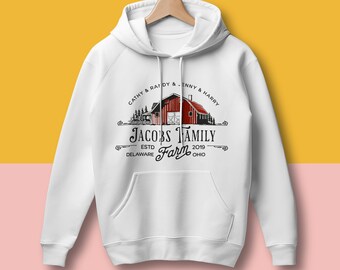 Aangepaste rode schuur hoodie boerderij schuur cadeau rode schuur Hooded sweater familie boerderij cadeau schuur sweatshirt boerderij familiereünie cadeau boerderij hoodie schuur