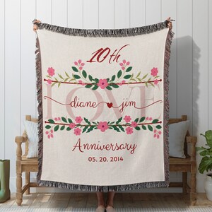 Custom anniversary blanket wedding anniversary gift for couple blanket for  grandparent wedding anniversary decor tin year anniversary throw
